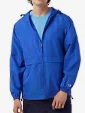 WOOLRICH VINTAGE Bright Blue Men's Hooded Zip Jacket! L